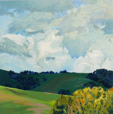 Billowing Clouds Overshadowing Hills